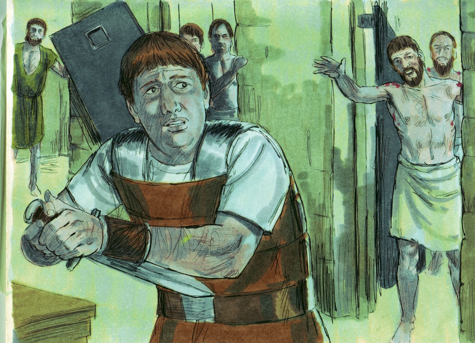 Paul And Silas In Prison Clip Art
